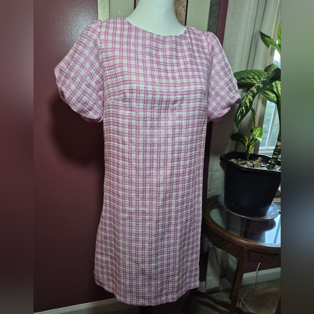 Aura Retro Style Pink Gingham Dress - Womens Size Medium